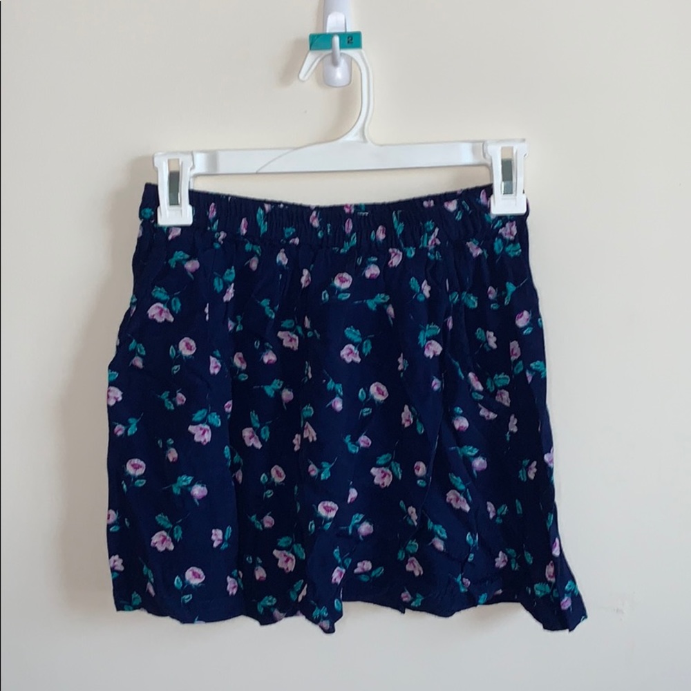 Navy Floral Forever 21 Skirt